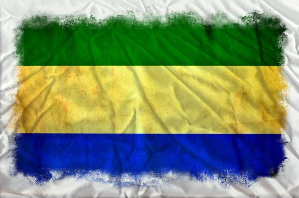 Габонский гранж-флаг — стоковое фото