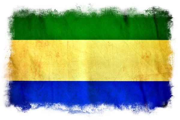 Прапор Габону гранж — стокове фото