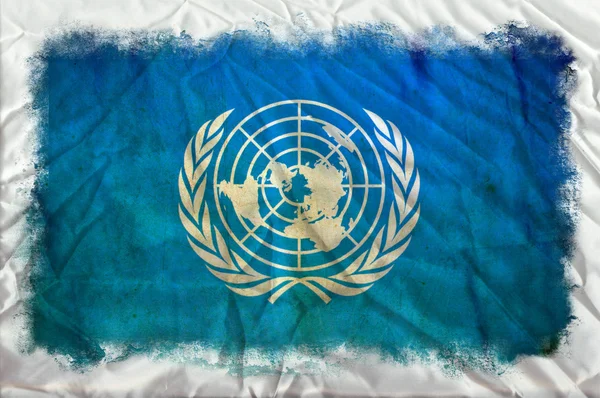 Verenigde Naties grunge vlag — Stockfoto
