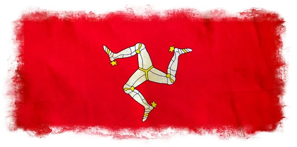 Isle of man grunge vlag — Stockfoto