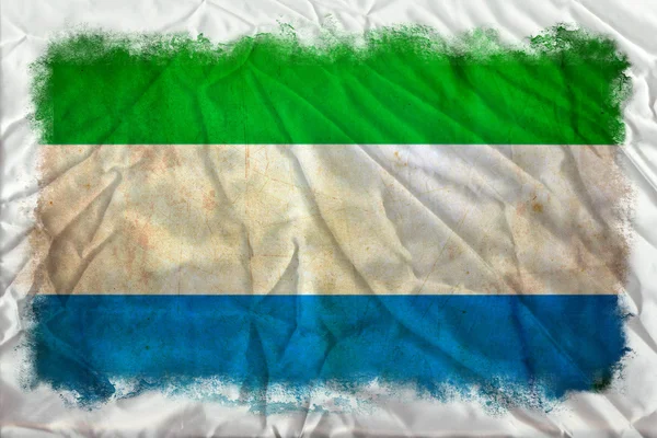 Гранж-флаг Сьерра-Леоне — стоковое фото
