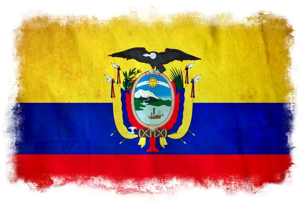 Ekvádor grunge vlajka — Stock fotografie