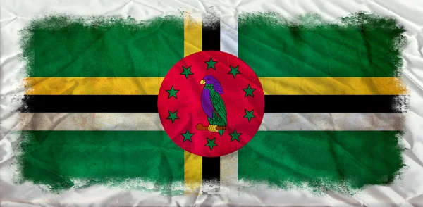 Ντομίνικα grunge σημαία — Φωτογραφία Αρχείου