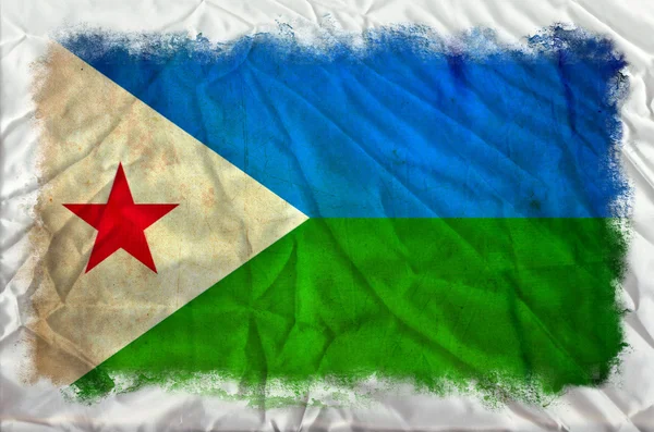 Bandera grunge Djibouti — Foto de Stock