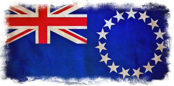 Cookovy ostrovy grunge vlajka — Stock fotografie