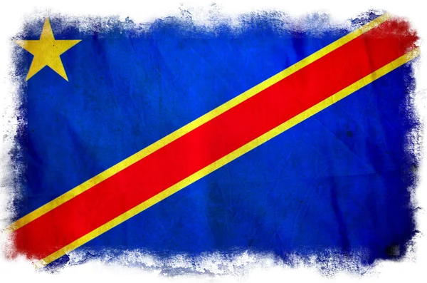 刚果民主主义共和国 grunge 旗 — 图库照片