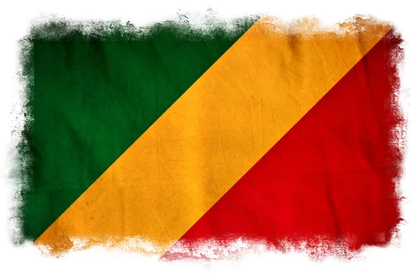 刚果 grunge 旗 — 图库照片