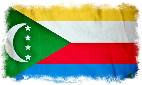 Bandeira do grunge das Comores — Fotografia de Stock