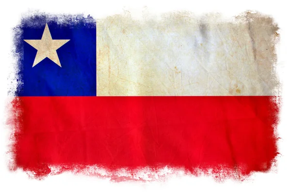 智利 grunge 旗 — 图库照片