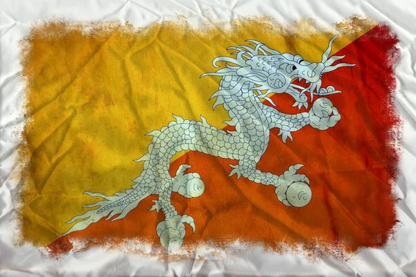 Bandeira grunge do Butão — Fotografia de Stock