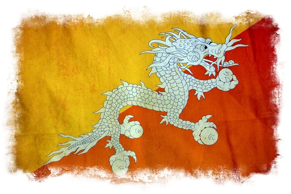 Bhutan grunge flagga — Stockfoto