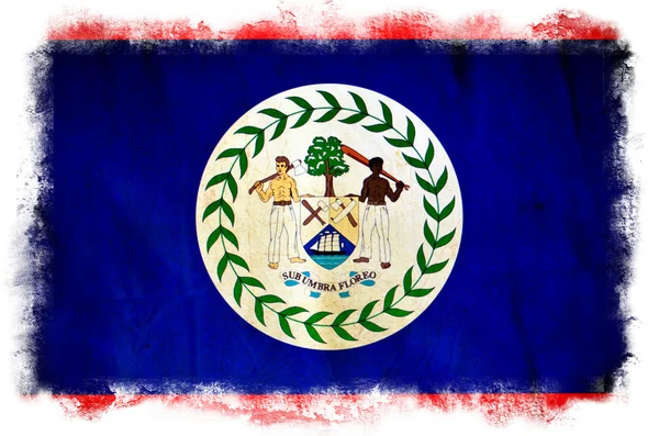 Belize-Grunge-flag — Stockfoto