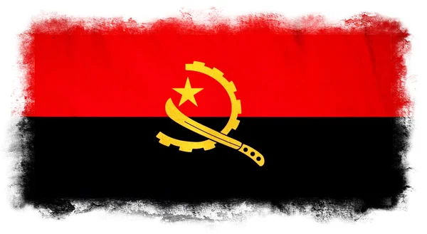 Angola grunge vlag — Stockfoto