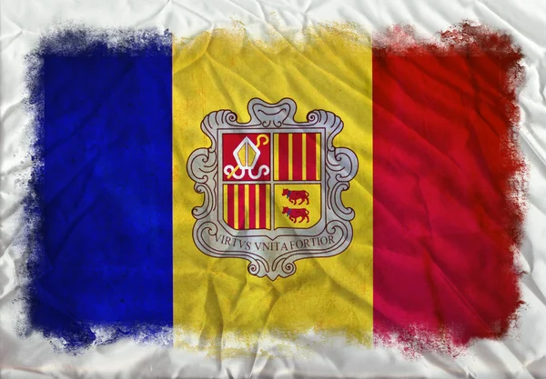 Bandera grunge Andorra —  Fotos de Stock