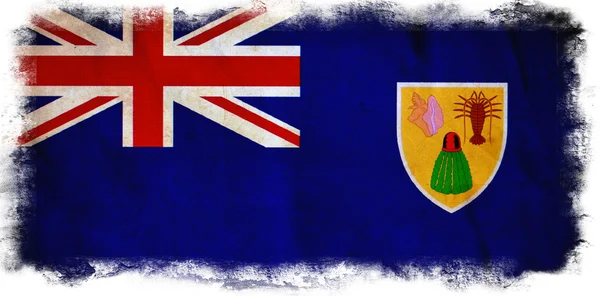 Гранж-флаг Теркса и Кайкоса — стоковое фото