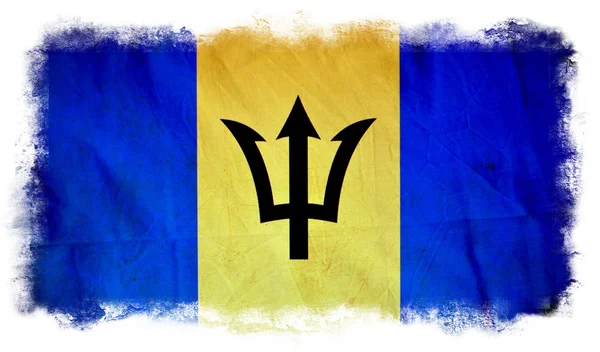 Barbados grunge-flagg – stockfoto