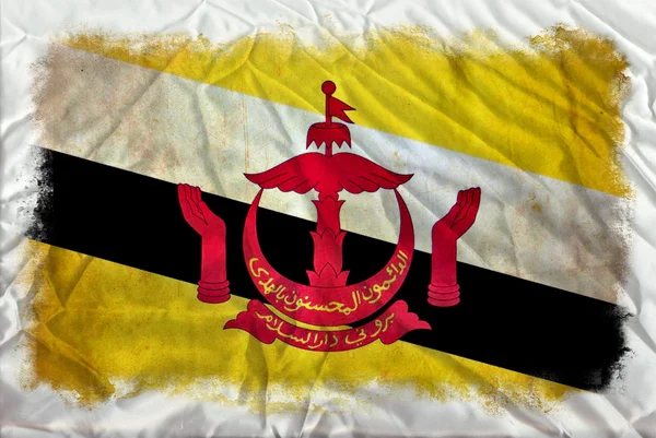 Прапор Брунею гранж — стокове фото