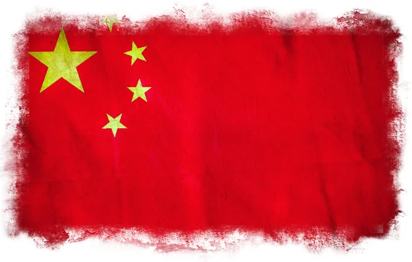 Kina grunge flagga — Stockfoto