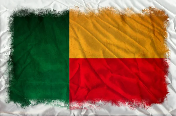 Гранж-флаг Бенина — стоковое фото