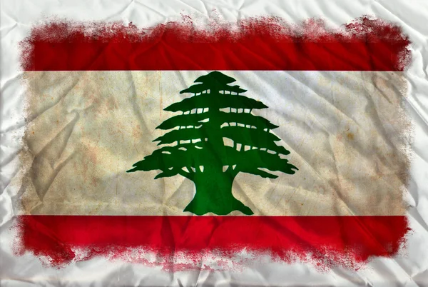 Libanon grunge zászló — Stock Fotó
