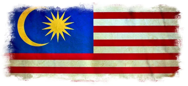Bandera grunge de Malasia — Foto de Stock
