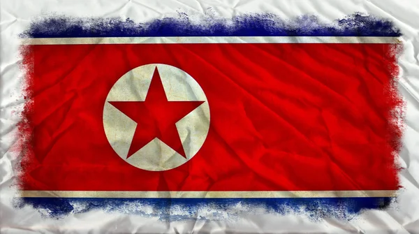 북한이 그런 지 플래그 — 스톡 사진