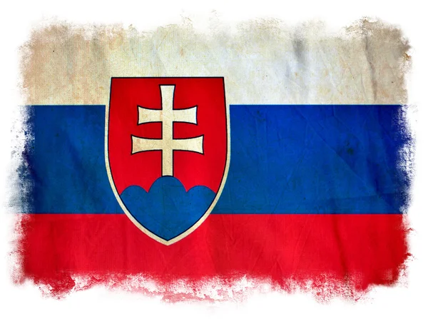 Flaga granica Słowacja — Zdjęcie stockowe