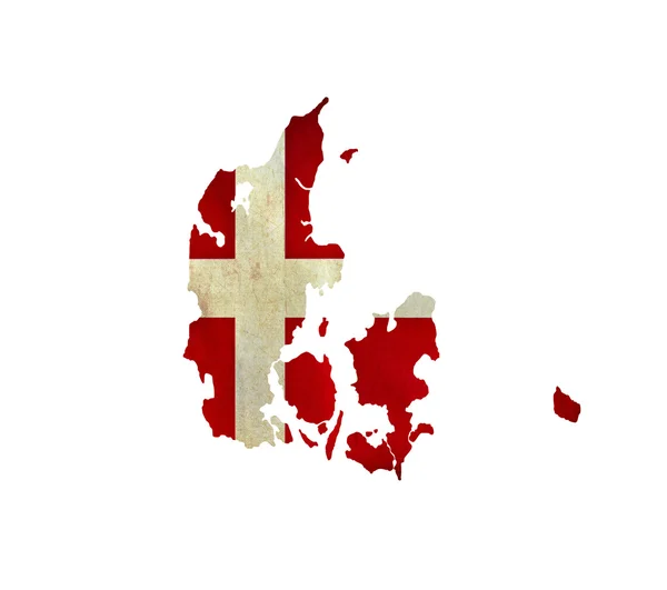 分離されたデンマークの地図 — ストック写真