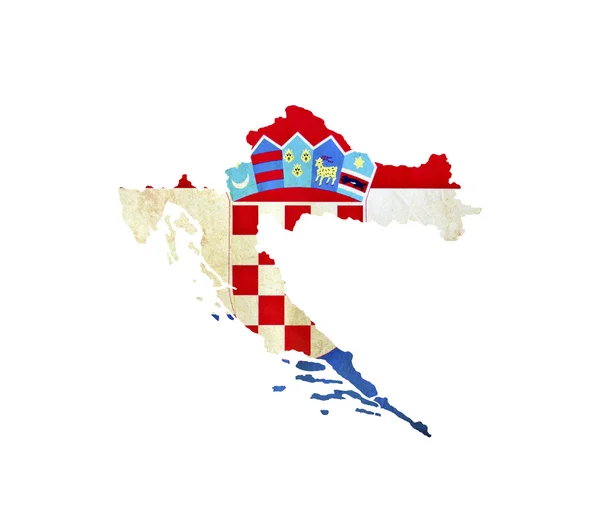 고립 된 크로아티아의 지도 — 스톡 사진