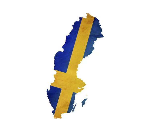 Karta över Sverige isolerade — Stockfoto