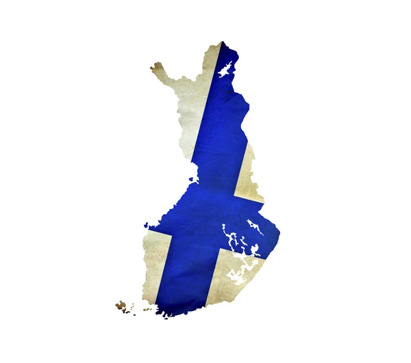 Karte von Finnland isoliert — Stockfoto