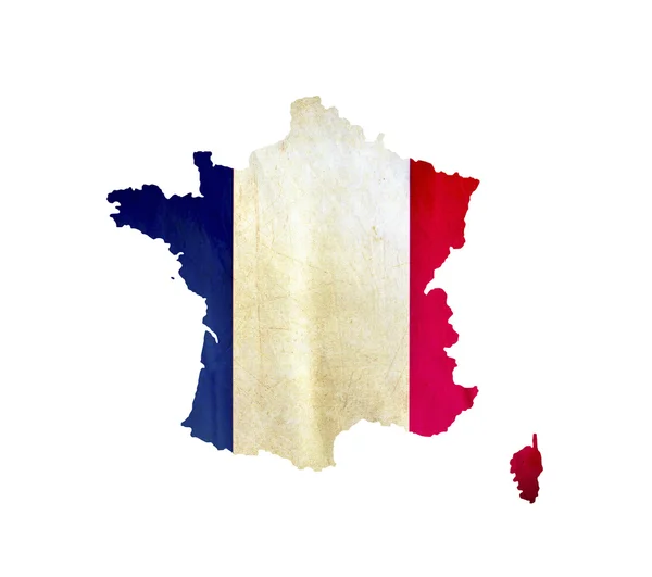 Karta över Frankrike isolerat — Stockfoto