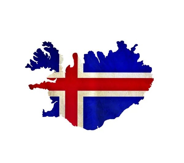 Karta över Island isolerade — Stockfoto