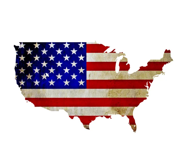 Mapa dos Estados Unidos da América isolado — Fotografia de Stock