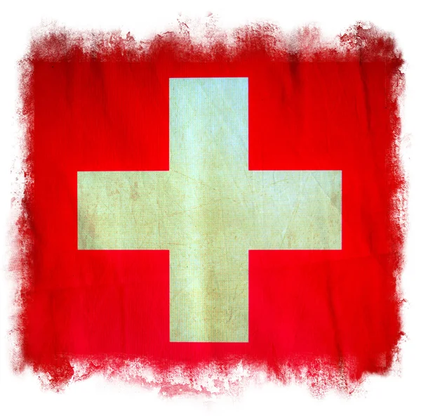 Schweizer Grunge-Flagge — Stockfoto