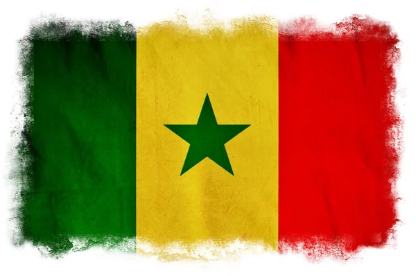 Сенегальский гранж-флаг — стоковое фото