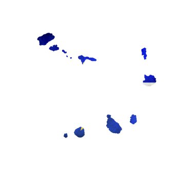 Map of Cape Verde isolated clipart