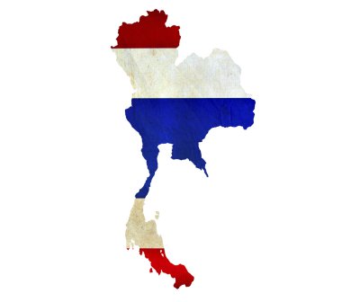 Map of Thailand isolated clipart