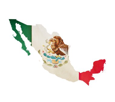 Map of Mexico isolated clipart