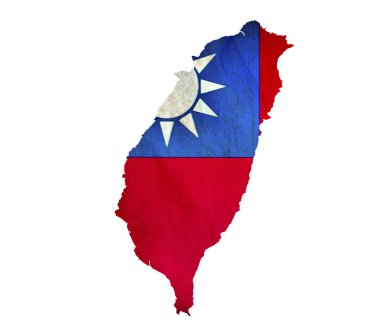 Map of Taiwan isolated clipart