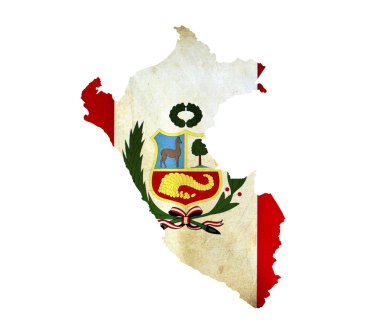 Map of Peru isolated clipart