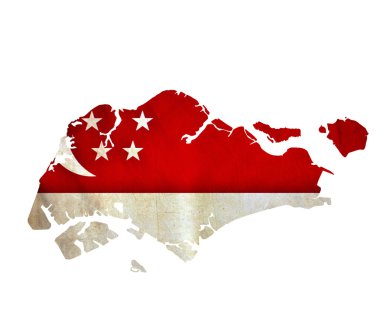 Map of Singapore isolated clipart