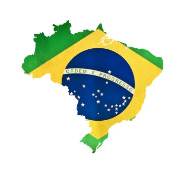 Map of Brazil isolated clipart