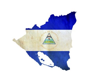 Map of Nicaragua isolated clipart