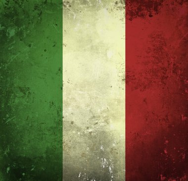 Grunge flag of Italy clipart