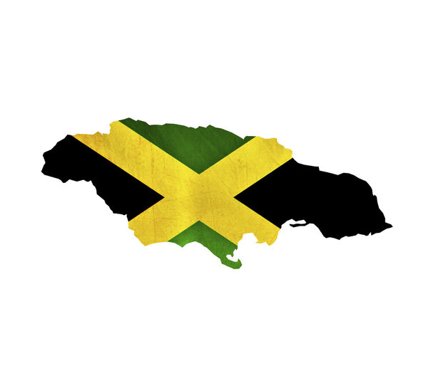 Map of Jamaica isolated