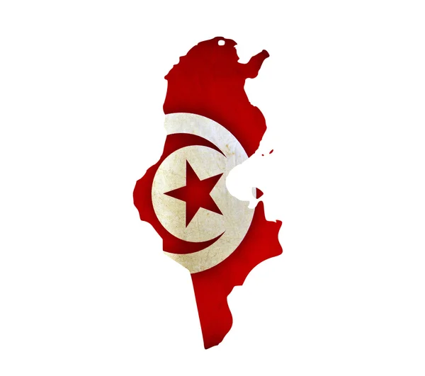 Elszigetelt Tunézia Térkép — Stock Fotó