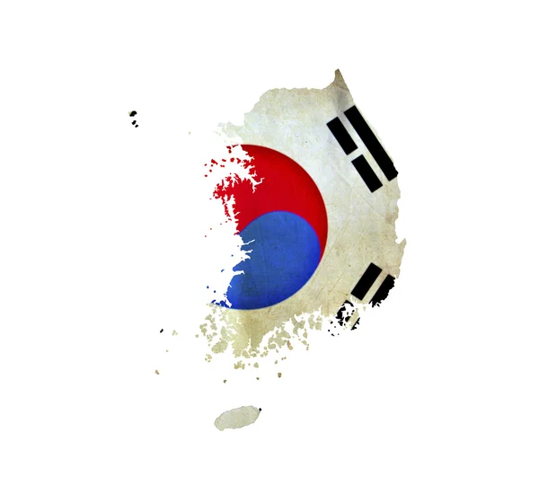 Karte von Südkorea isoliert — Stockfoto