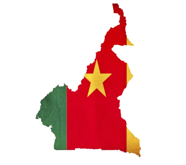 Mapa z Kamerunu, samostatný — Stock fotografie