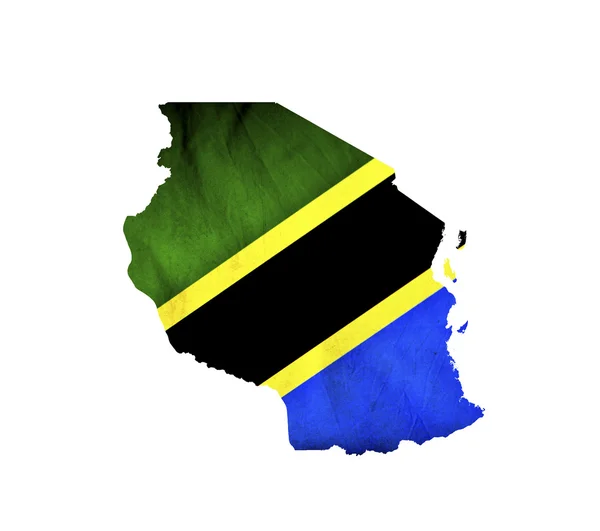 Karta över tanzania isolerade — Stockfoto